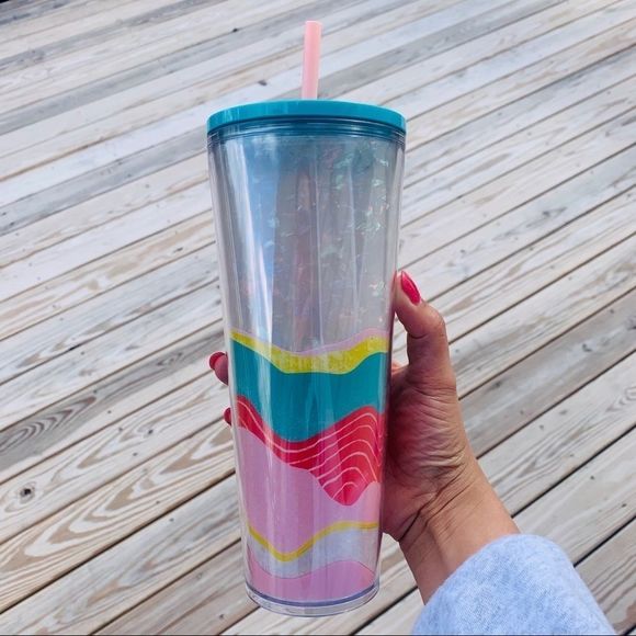 5/$100 Starbucks Spring 2020 Wavy Tumbler 24oz - Picture 4 of 6